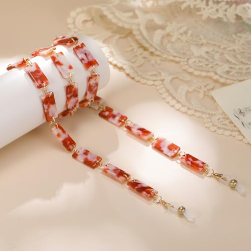 Image of kkjoy Acrylic Glasses Chain Colourful Squares Beach Holidays Sunglasses Holder Strap Eyeglass Lanyards for Women Men