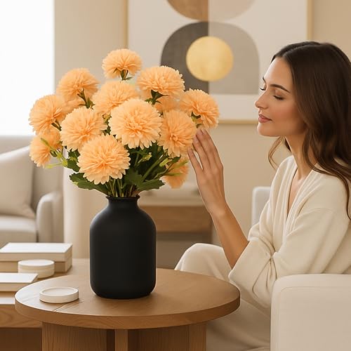 Image of Art Street Artificial Flower Bunch| Silk Peach Hydrangea Flower for Home| Bedroom, Living Room & Office Decoration |Christmas Day, New Year Set of 1 |11 Inch (Without Vase)