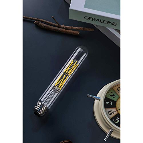 Leools 12W Dimmable Edison Led Tubular Bulb T10/T30,E26 Medium Base Filament Lamp 100 Watt Equivalent 4000K Daylight Glow,Vintage Antique Bulbs,7.3In(185Mm),3-Pack #TOP4