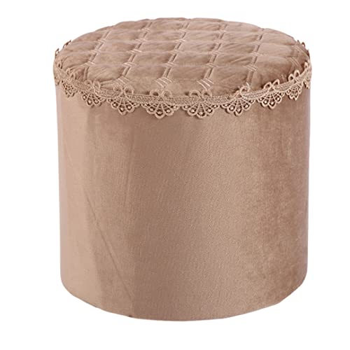 Pouf rond en tissu kaki : la solution de confort pour petits espaces - 4