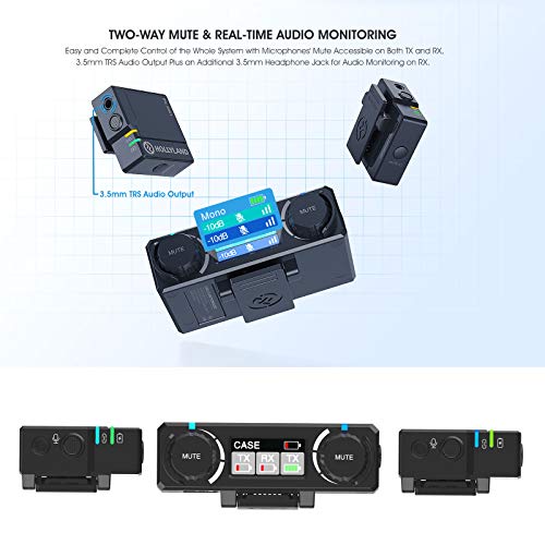 Hollyland Sistema de microfone duplo sem fio Lark 150, transmissão digital sem fio de 2,4 GHz com es