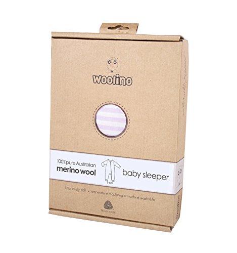 Woolino Baby Girls Footie Pajama Sleeper, 100% Australian Merino Wool, 6-9 Months, Lilac #TOP4