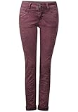Cooler Crinkle Look Street One Damen 370911 Rob Slim Jeans, Rot (Master Wine Authentic Wash 11068), W32/L32