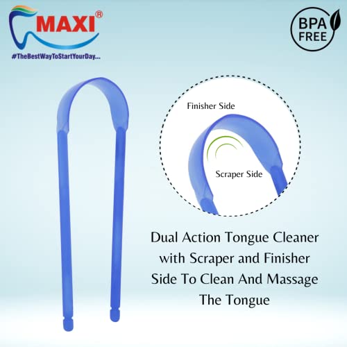 Image of MAXI Expert Soft Bristles Toothbrush with Dual action Tongue Cleaner - Oral Hygiene Kit, Perfect combo for Family, Multicolor (Pack of 6)