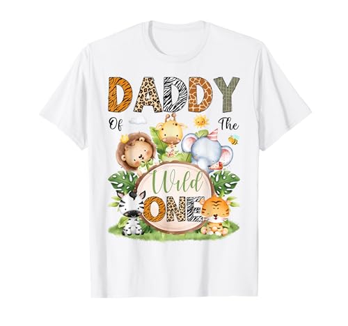 Daddy Of The Wild One Safari Jungle 1er Cumpleaños Niños Camiseta