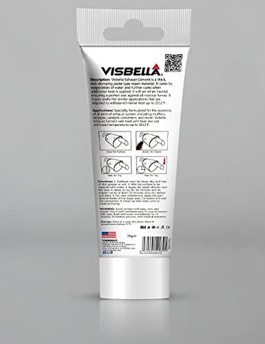 Visbella 75G Auto Vehicle Exhaust System Sealant, Non-Slumping Professional Repair Crack Adhesive Super Glue Sealer For Car Mufflers, Tailpipes, Catalytic Converters #TOP2