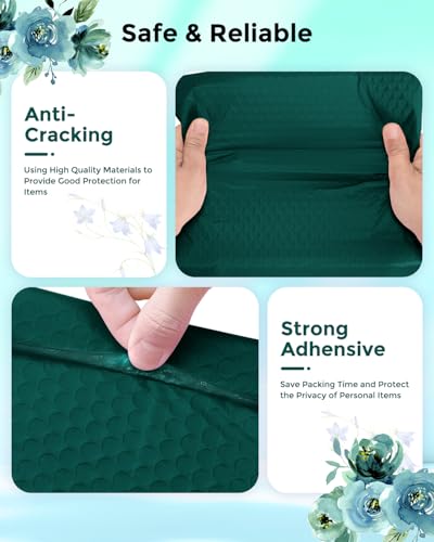 Image of Metronic Bubble Mailers 6x10 Inch 100 Pack Forest Green Padded Envelopes | Usable Size 6x9 inch Self-Sealing Mailing Envelopes for Gift Packaging, Shipping, Mailing, Small Business Bulk Shipping Supplies