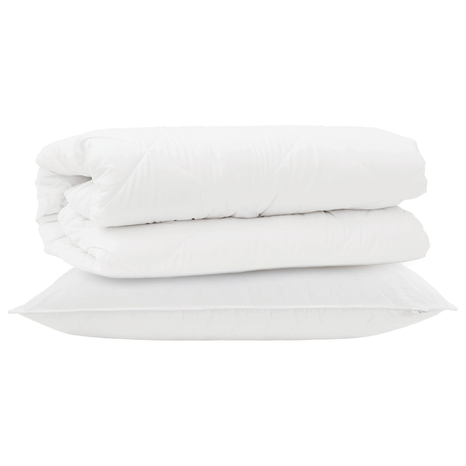 Generico Set di Piumoni con Cuscino 2 PCS Bianco Microfibra,Biancheria,Lenzuola e Coperte,Trapunte e piumini-3376818