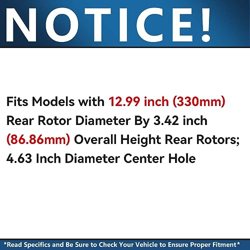Image of Detroit Axle - Brake Kit for Chevy GMC Silverado Sierra Yukon XL Suburban 2500 Hummer H2 Drilled Slotted Brake Rotors Ceramic Brakes Pads Replacement: 12.79 inch Front & 12.99 inch Rear Rotor