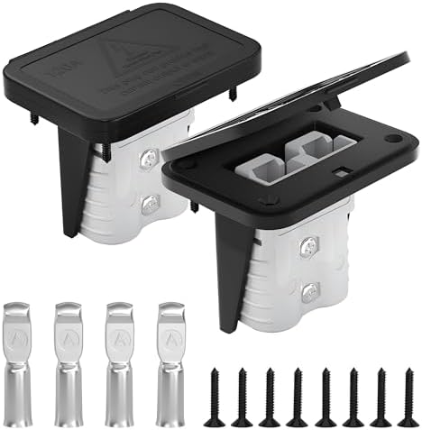 IZTOSS 120 Amp Battery Quick Connect/Disconnect Connector Mounting Panel with Cover for Cars, Bicycles, ATV Winches, Lifts, Motors and More (Gray-2pcs)