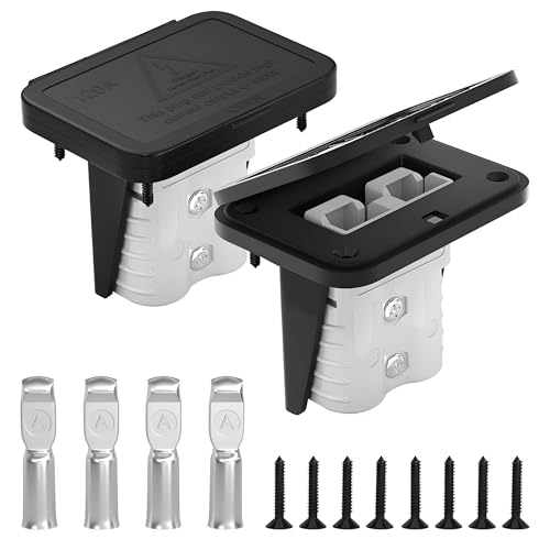 IZTOSS 120 Amp Battery Quick Connect/Disconnect Connector Mounting Panel with Cover for Cars, Bicycles, ATV Winches, Lifts, Motors and More (Gray-2pcs)