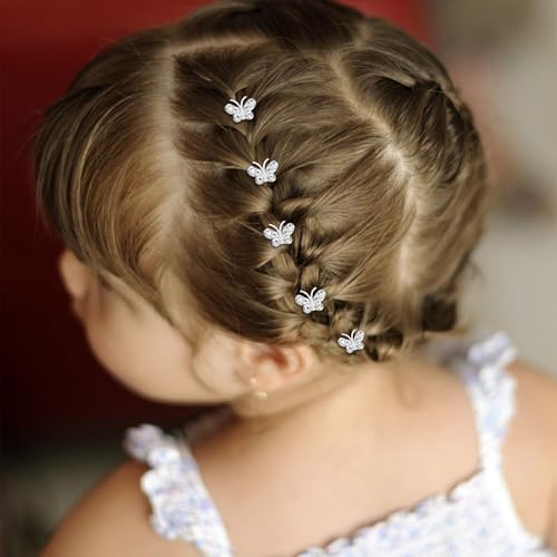 Mini pinzas para cabello cristal mariposa con strass 20 pzas miniatura 5