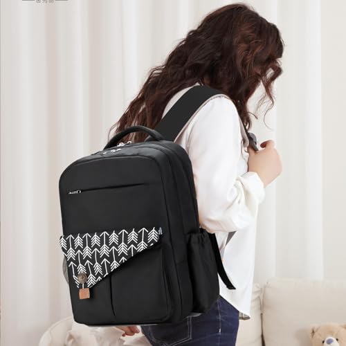 SONARIN Large Capacity Multi-Pockets Baby Changing Bag Backpack,Multifunctional Waterproof Diaper Bag Portable Travel Nappy Changing Bag Maternity Bag with Stroller Straps(Black) - Image 2