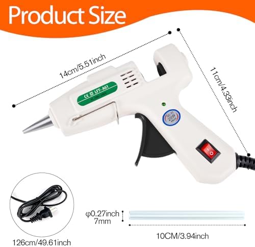 SHJADE Hot Glue Gun with 30 Glue Sticks, 20W Mini Hot Melt Gun Kit(White) - 3