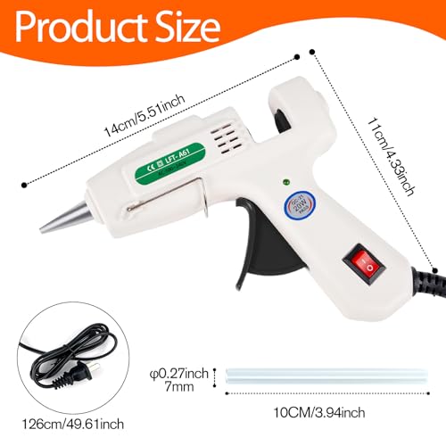 SHJADE Mini Hot Glue Gun Kit with 30 Glue Sticks - Fast Preheating Hot Melt Gun, High Temp for School Crafts DIY Arts and Quick Home Repairs(White) by SHJADE - Image 4