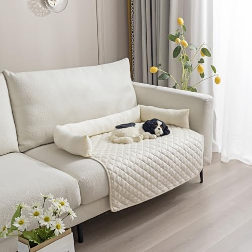 OKYUK Hundebetten Hundekissen - Sofaschutz, handgefertigtes Hundebett waschbar, hundekissen，Couchkissen, Hundematte Flauschiges Hundebett für große, mittelgroße & kleine HundeGrosse (Beige，75× 75cm)
