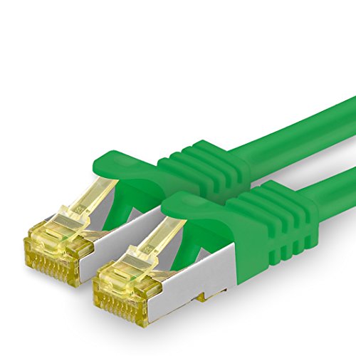 1aTTack.de Cat.7 Netzwerkkabel 5m Grün 1 Stück Cat7 Ethernetkabel Netzwerk LAN Kabel Rohkabel 10 Gb s SFTP PIMF LSZH Set Patchkabel mit Rj 45 Stecker Cat.6a