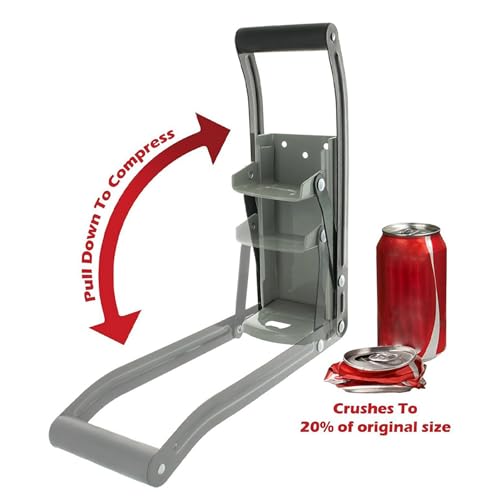 Miniatura 3 de Aolidsive Trituradora De Botellas, Material De Hierro Resistente, Diseño Compacto Para Latas De Refrescos Y Cerveza, Ideal Para Reciclar En El Hogar O El Espacio De Trabajo