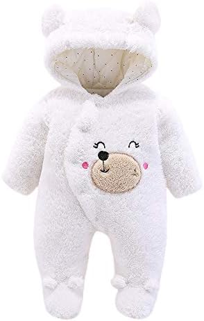 Hauzet Infant Fluffy Hooded Jumpsuit Baby Girls Boys Long Sleeve Romper Outfits Clothes White 6 9 Months Amazon Co Uk Clothing