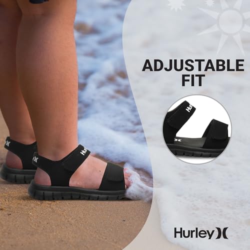 Hurley kids and toddlers Ken Sandals, for Boys and Girls, Kid's Lightweight Open Toe Sandals, Beach Sandals with Adjustable straps, for Outdoors, Water Play and Pool4