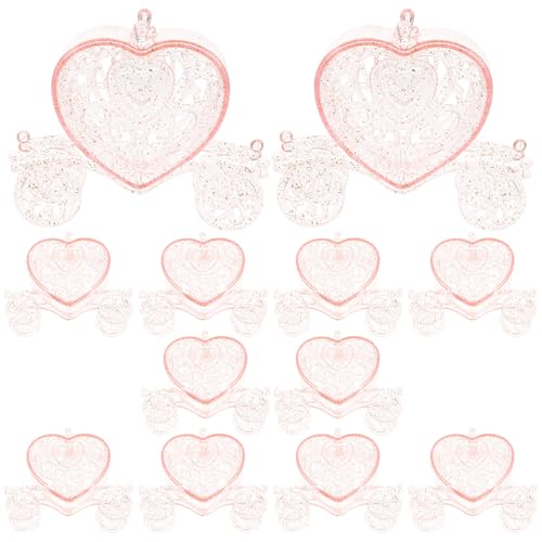 SEWACC Lot de 12 Boîtes à Dragées de Mariage, Boîtes à Dragées en Forme de Carrosse à Paillettes en Forme de Cœur, à en de Carrosse Citrouille, pour...