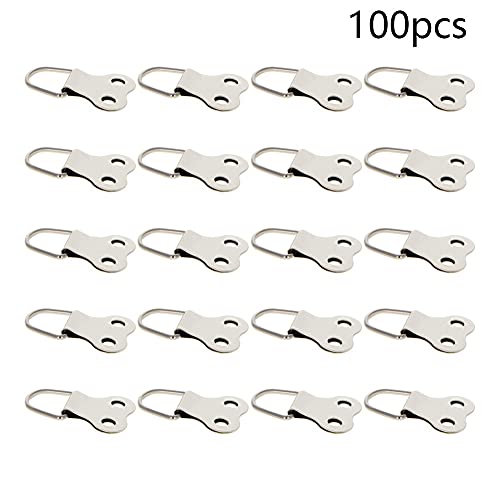 Image of 29mm x 24mm Double Holes D Ring Picture Hangers Hardware, for Home Decoration Hanging Clock Paintings Artwork Creative Picture Frame Photo Hanging Solutions Silver Tone 100pcs