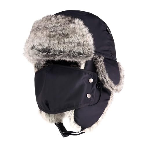 Waterproof Winter Trapper Ushanka Hat Ear Flap Chin Strap, A...
