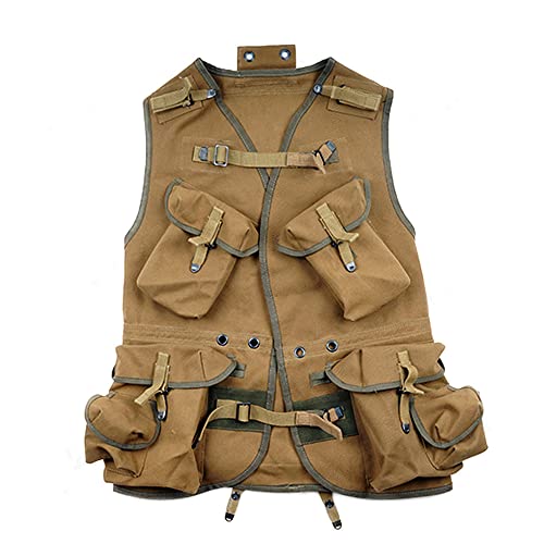BYCDYBJBSM Replica WW2 WW II US Outdoor Train Vest Men's Training Workwear Vest D-Day (Yellow,XL)