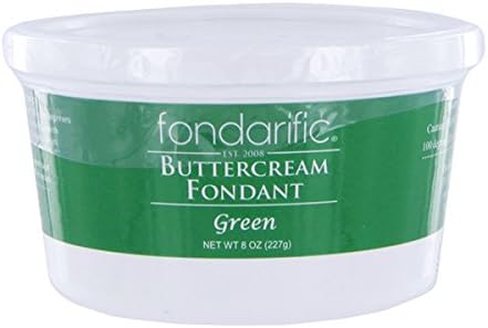 Fondarific Buttercream Flavored Rolled Fondant Icing Green 8 Ounces