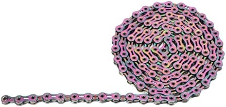aliseghpe 9-Speed Bicycle Chain Carbon Steel wear-Resistant Stable Safe Color Electroplating Mountain Bicycle Chain