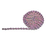 aliseghpe 9-Speed Bicycle Chain Carbon Steel wear-Resistant Stable Safe Color Electroplating Mountai