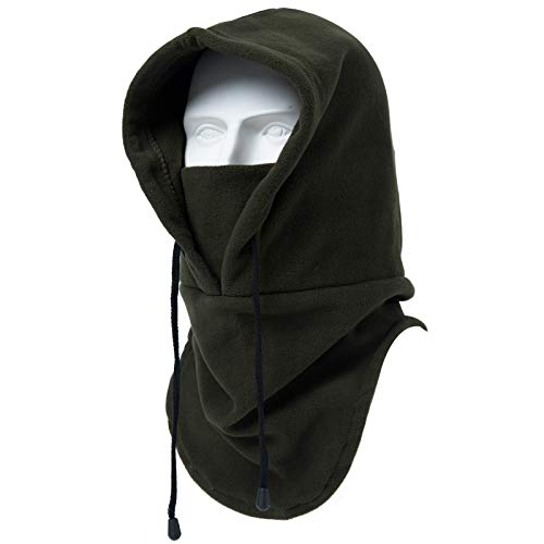 Jeff & Aimy Unisex Pasamontañas Bandana Casco de Motocicleta Transpirable Invierno Cálido Táctico Cráneo Verde Ejército Cover