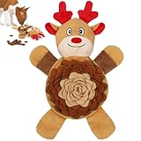 Yoochee Christmas Squeaky Dog Toys, Plush No Stuffing and Snuffle Mat for Dog Puppy, Durable Chew Bite Toys for Small Medium Large Dogs, Interactive Xmas Reindeer for Aggressive Chewers