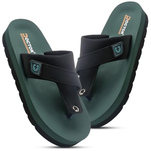 Buy DOCTOR HEALTH SUPER SOFT Men's Black Flip Flops | Soft Cushioned Footbed | Lightweight Casual Slippers with Comfortable Thong Strap | Anti-Skid Sole for Everyday Wear, Walking & Outdoor Use at Amazon.in - Image 2