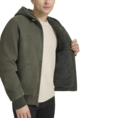 Image of Levi's Men's Workwear Cotton Canvas Hooded Bomber Jacket