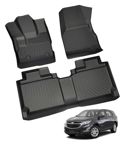 Landrol Car Floor Mats Replacement for Chevrolet Chevy Equinox 2012-2017/ GMC Terrain 2012-2017 Heavy Duty Liner Black Custom Fit All Weather Protection Carpets Coverage Waterproof Durable Odorless