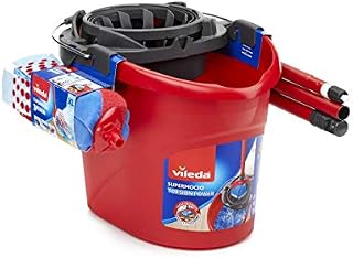 Vileda Mocio Completo 3 Pz Rosa The Supermocio 3Action Mop Xl And Bucket With Torsion Wringer Set Contains For Sparkling Clean Floors.