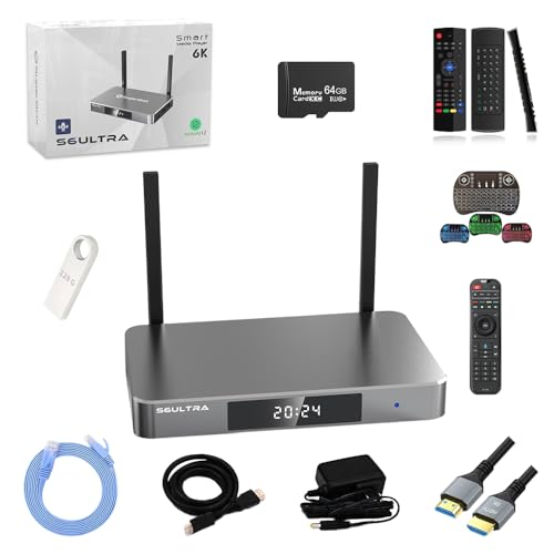 Super 2025 S6 Ultra S6 Max IR Remote TV Box Voice Command TV Control, Premium HDMI Cable & Instruction (4+128)