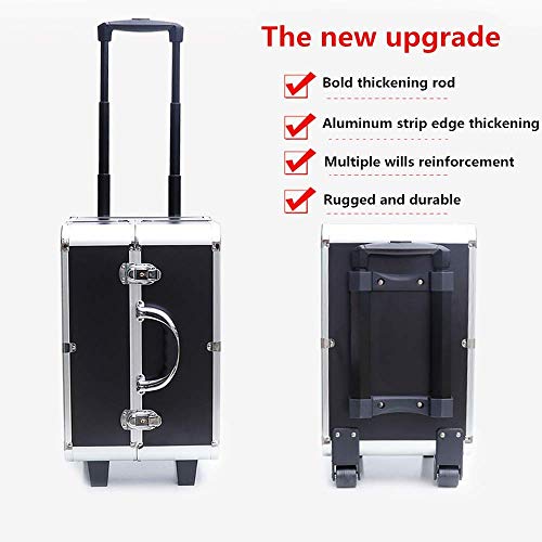 BYCDD Trolley Kosmetikkoffer Schminkkoffer, Aluminium Multikoffer Etagenkoffer Schminkaufbewahrung Make-up Koffer… – Bild 3