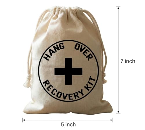 WH SIGNATURE Hangover Kit Bags for Bachelorette Party Favors, Bridal Shower Drawstring Bag, Wedding Welcome Gift Bag Supplies – Pack of 10