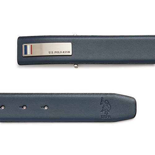 U.S. POLO ASSN. Pisa Leather Belt for Men Blue NAVY - Image 5