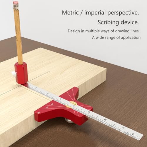 Règle de mesure de marquage du bois multi-angles à double échelle précise