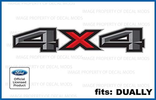 Decal Mods Calcomanías dobles 4x4 para Ford F350 F450 Dually - DF (2017-2020) lado de la cama DUALMENTE SOLAMENTE (juego de 2) DRW Rueda trasera