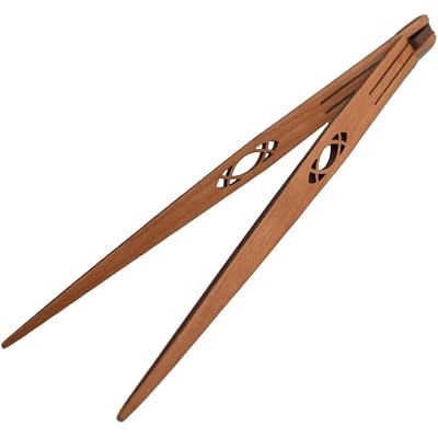 American Made Reversible Fold-Flat Spring Hinged Cherry Wood Chopsticks (Cathedral Window Pattern)