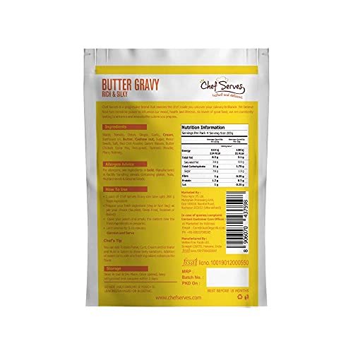 Sauce Butter Gravy Chef Serves 200 gm texture premium