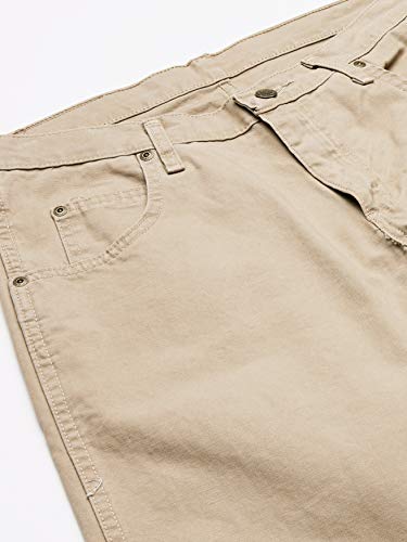 Wrangler Mens Big Rugged Wear Big Relaxed Fit Straight Leg Canvas Casual Pants, Golden Khaki Canvas, 48W x 32L US