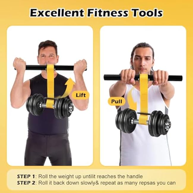 Forearm Strengthener and Wrist Roller Anti-Slip Handles Forearm Strengthener with 43.3 In Or 51.2 In Ultra-Strong Nylon Strap Wrist Roller Forearm Exerciser