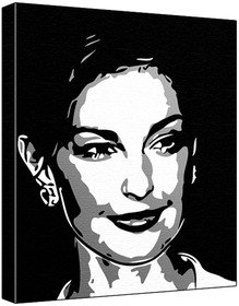 Ashley Judd (100% Original Painting. Not A Print ) Acrylic Paint On Deep Framed Canvas (60 x 50 x 1.8 cm) 3-Colour Black/Grey/White-image-36