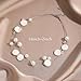Layered Shell Necklaces for Women Stacked Pearl Necklaces Statement Charm Boho Necklace for Women White