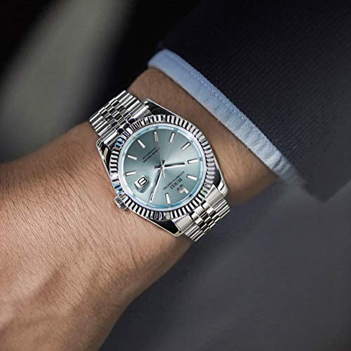 Image of BUREI Men's Classic Luxury Watch Stainless Steel Waterproof Machine Watch Fashion Double Watches Date Sapphire Crystal